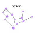 Constellation of the zodiac sign Virgo. Constellation isolated on white background Royalty Free Stock Photo
