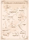 Constellations logo vintage. Zodiac signs. Astronomy and astrology. Royalty Free Stock Photo