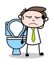 Constipated - Office Businessman Employee Cartoon Vector Illustration