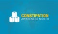 Constipation Awareness Month Background Illustration with Toilet Papers