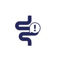 Constipation icon with bowel, colon