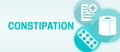 Constipation Medical Illustration Design with Icons Royalty Free Stock Photo