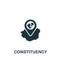 Constituency icon. Monochrome simple sign from election collection. Constituency icon for logo, templates, web design