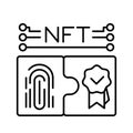 Constituents NFT. Line icon for web design Royalty Free Stock Photo
