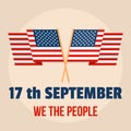 Constitution american day people background, flat style