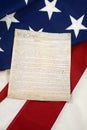 Constitution on American Flag, Vertical Royalty Free Stock Photo