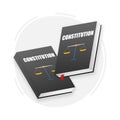 Constitution book. Law book in flat style. Vector illustration