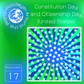 Constitution Day and Citizenship Day in the United States. Blue rays, white stars. Series calendar. Holidays Around the World. Eve Royalty Free Stock Photo
