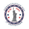 Constitution Day in United States is celebrated in September 17. Patriotic banner, poster, vector. Citizenship Day in