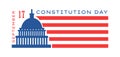 Constitution Day in United States is celebrated in September 17. Patriotic banner, poster, vector. Citizenship Day in