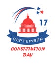 Constitution Day in United States is celebrated in September 17. Patriotic banner, poster, vector. Citizenship Day in