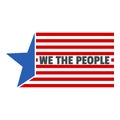 Constitution day we usa people logo icon, flat style
