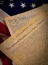 Constitution and Declaration on a flag Royalty Free Stock Photo