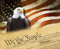 Constitution - We the people, American flag, American eagle Royalty Free Stock Photo