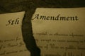 Constitution 5th Amendment rip Royalty Free Stock Photo