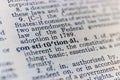 Constitutional dictionary definition closeup I