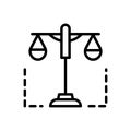 Black line icon for Constitutional, authority and balance