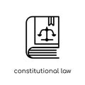 constitutional law icon. Trendy modern flat linear vector constitutional law icon on white background from thin line law and just Royalty Free Stock Photo