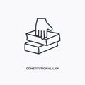 Constitutional law outline icon. Simple linear element illustration. Isolated line Constitutional law icon on white background.