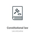 Constitutional law outline vector icon. Thin line black constitutional law icon, flat vector simple element illustration from Royalty Free Stock Photo