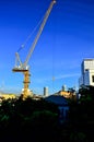 Constraction tower crane and blue sky