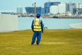 Constraction worker having thier lunch breack.in midday at corneach. Doha, Qatar 10-04-2024