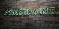 CONSTRAINT - Glowing Neon Sign on stonework wall - 3D rendered royalty free stock illustration Royalty Free Stock Photo