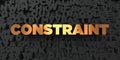 Constraint - Gold text on black background - 3D rendered royalty free stock picture