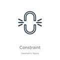 Constraint icon. Thin linear constraint outline icon isolated on white background from geometric figure collection. Line vector