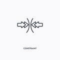 Constraint outline icon. Simple linear element illustration. Isolated line constraint icon on white background. Thin stroke sign Royalty Free Stock Photo