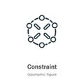 Constraint outline vector icon. Thin line black constraint icon, flat vector simple element illustration from editable geometric Royalty Free Stock Photo