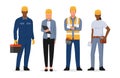 Constrtuction worker or Engineers cartoon characters Royalty Free Stock Photo