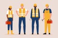 Constrtuction worker or Engineers cartoon characters vector