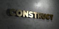 Construct - Gold text on black background - 3D rendered royalty free stock picture