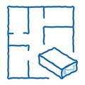 Construct House doodle icon hand drawn illustration