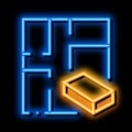 Construct House neon glow icon illustration