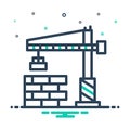 Mix icon for Construct, crane and brick