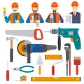 Construct Icons Flat Set vector design illustration Royalty Free Stock Photo