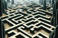 a construct of a labyrinth in a cave, ai generated image