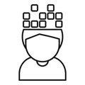 Construct person memory icon outline vector. Cognitive power