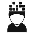 Construct person memory icon simple vector. Cognitive power