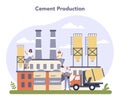 Constructin material production industry. Cement production. Building