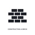 constructing a brick wall isolated icon. simple element illustration from construction concept icons. constructing a brick wall