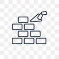 Constructing a Brick Wall vector icon isolated on transparent ba