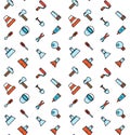 Constructing and building icons seamless pattern