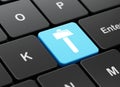 Constructing concept: Hammer on computer keyboard background Royalty Free Stock Photo