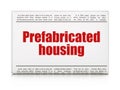 Constructing concept: newspaper headline Prefabricated Housing