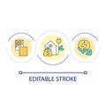 Constructing energy efficient buildings loop concept icon Royalty Free Stock Photo