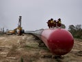 Constructing a gas pipeline between Russia and Western Europe.