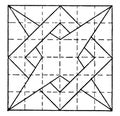Constructing 4 Point Star Overlapping Box Pattern using T Square and Triangle connect the four points vintage engraving